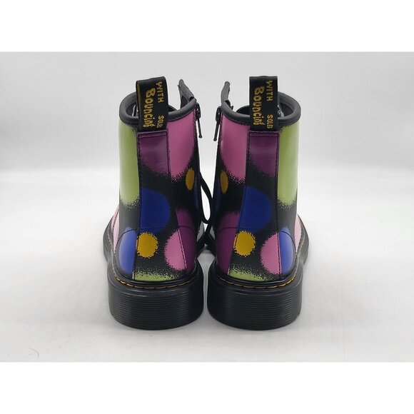 Dr Martens 1460 J Boots Womens Size 5 Multicolor Polka Dot Leather Lace Up Shoes - Picture 6 of 9